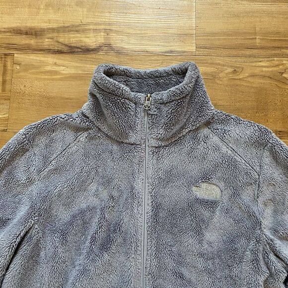 THE NORTH FACE M Gray Osito II Women Full Zip Fuzzy Soft High Pile Fleece Jacket - Picture 8 of 16
